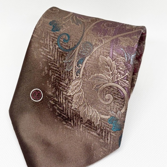 Vintage Halston III patterned neck tie silk blend - Picture 3 of 7